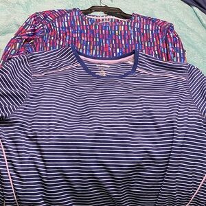 Navy and White Striped Long Sleeve Top